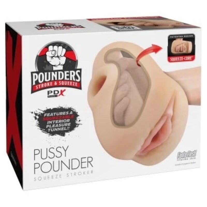 PDX plus - visage réaliste vagin pussy pounder squeeze stroker 18 CM — PDX PLUS+