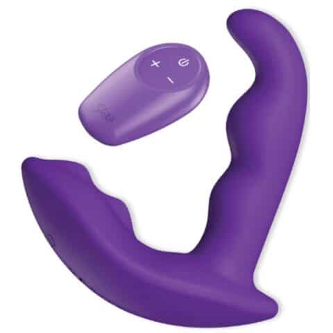 Stimulateur anal vibrant rotatif avec télécommande violet