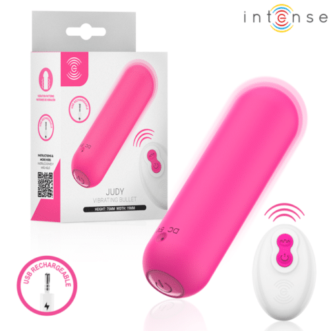 Judy vibrante rechargeable avec télécommande rose