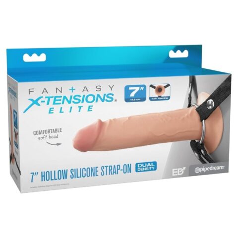 Strap-on en silicone creux de 17,8 CM — FANTASY X-TENSIONS ELITE