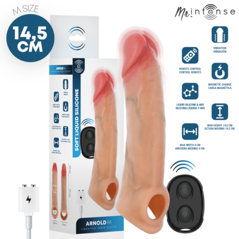 MR intense - arnold M vibrateur manchon pénis en silicone avec télécommande 14,5 CM -Ø- 4 CM