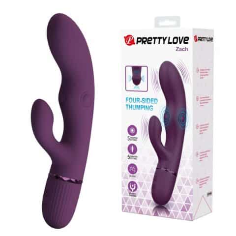 Zach vibrateur lapin rechargeable à pousser 5+5 fonctions — PRETTY LOVE