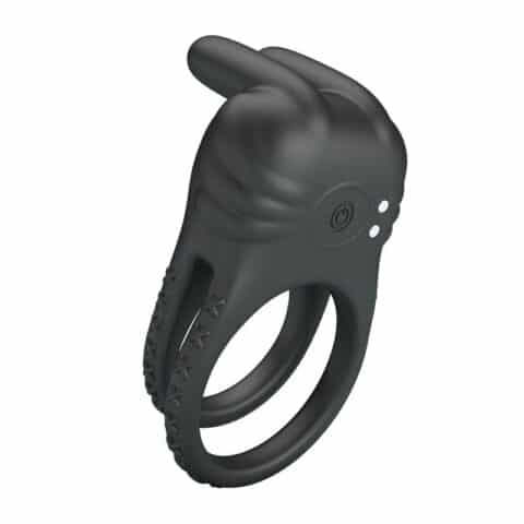 Sini anneau pénis vibrant rechargeable 10 fonctions noir — PRETTY LOVE