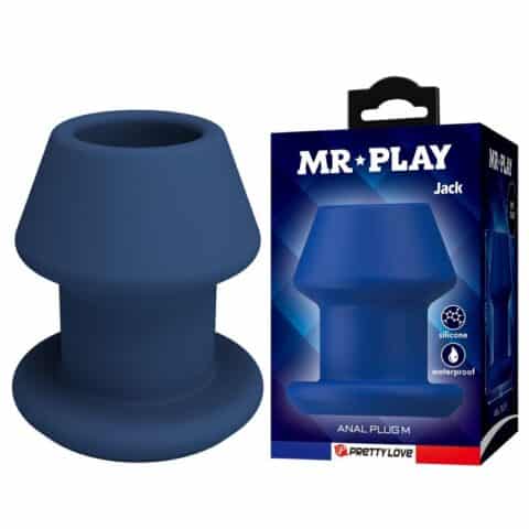 Jack bleu plug anal creux en silicone, taille M — MR PLAY