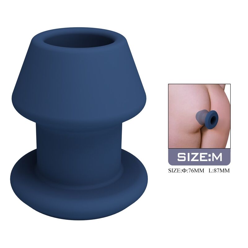 Jack bleu plug anal creux en silicone, taille M — MR PLAY, vue 2