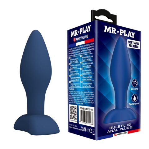Plug anal conique en silicone bleu S — MR PLAY