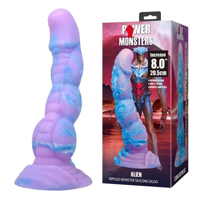 Alien fantasy godemichet en silicone 20,5 CM Ø 4,8 CM — POWER MONSTERS, vue 9