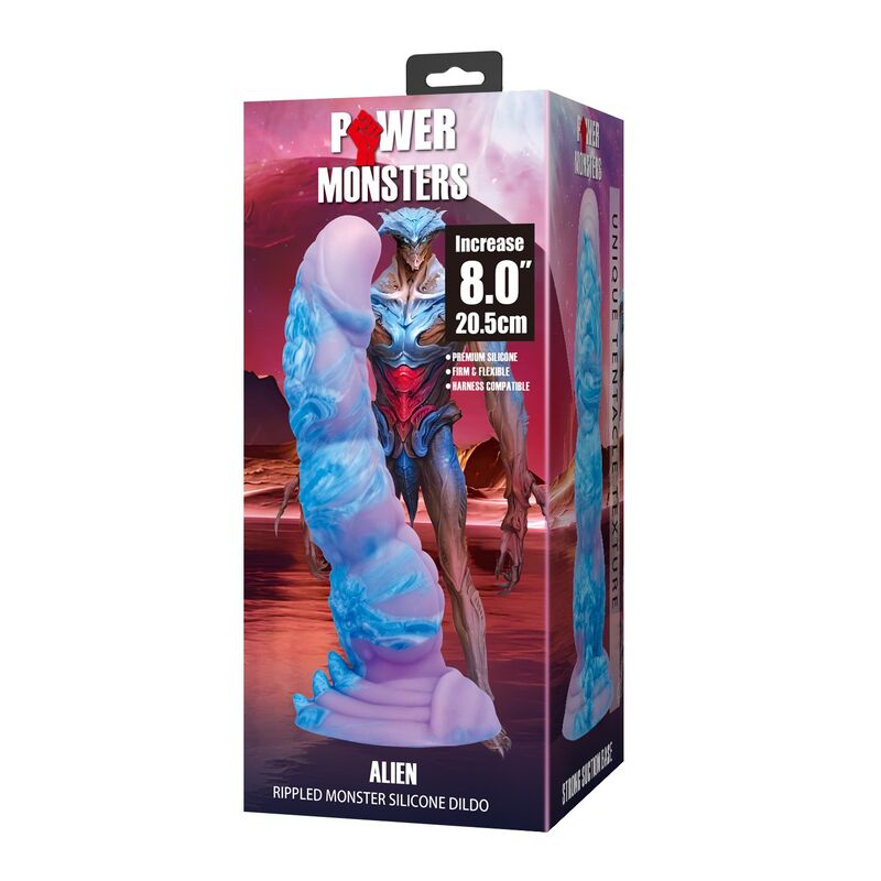 Alien fantasy godemichet en silicone 20,5 CM Ø 4,8 CM — POWER MONSTERS, vue 3