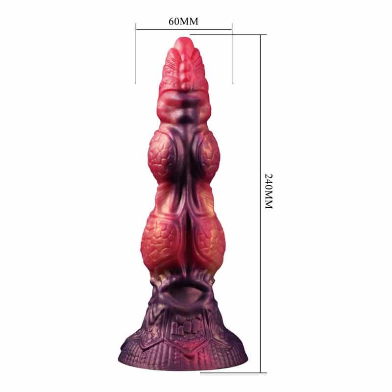 Savage beastlord tricolor fantasy godemichet en silicone 24 CM Ø 5 CM — POWER MONSTERS, vue 5