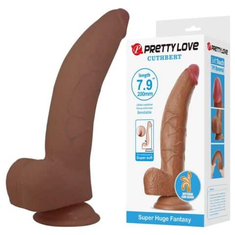 Cuthbert godemichet réaliste et flexible 20 CM Ø 5 CM TPE marron — PRETTY LOVE