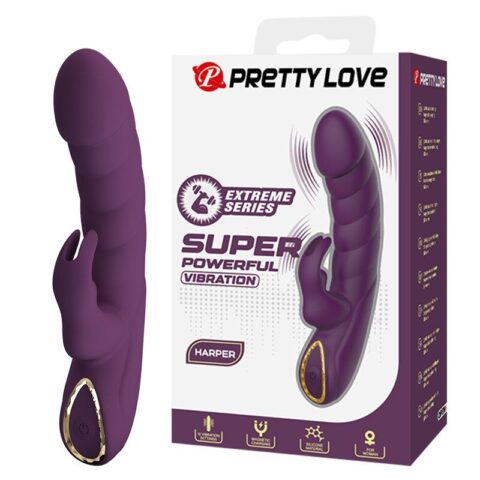 Vibrateur lapin rechargeable harper 10 fonctions violet — PRETTY LOVE