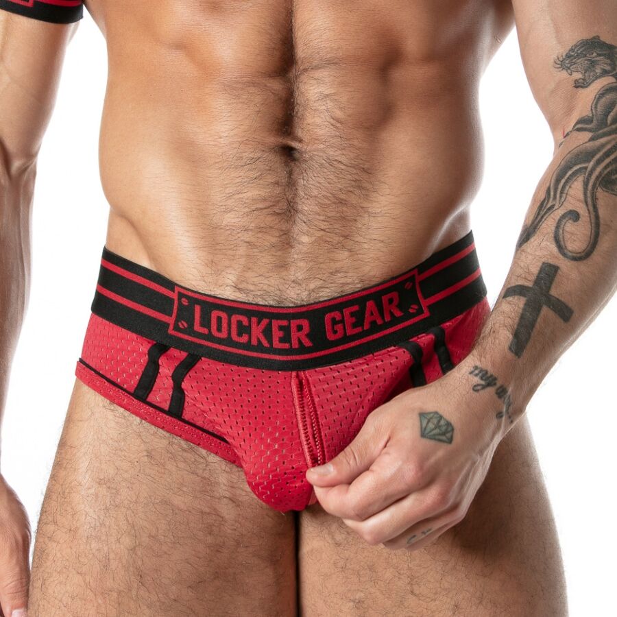 Slip sport en maille rouge M — LOCKER GEAR, vue 4