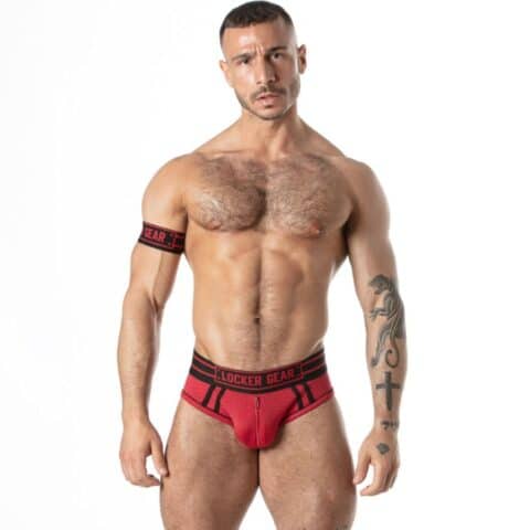Slip sport en maille rouge M — LOCKER GEAR