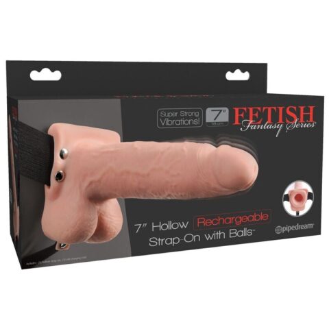 Godemichet vibrant creux réaliste avec boules 17,8 CM — FETISH FANTASY SERIES