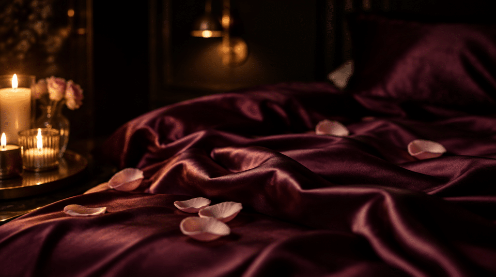 Gode ceinture et harnais, ambiance boudoir chaleureuse et élégante