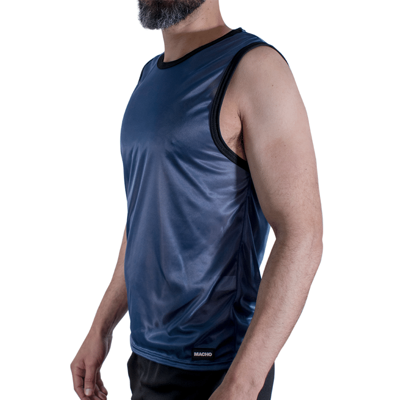 T-shirt bleu marine taille S/M — MACHO, vue 2