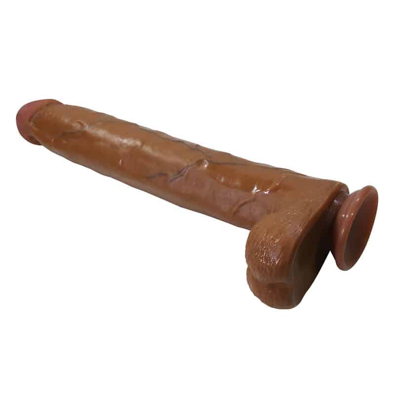 Dany godemichet flexible réaliste avec ventouse 36 CM -Ø- 5,6 CM marron — PRETTY LOVE, vue 4