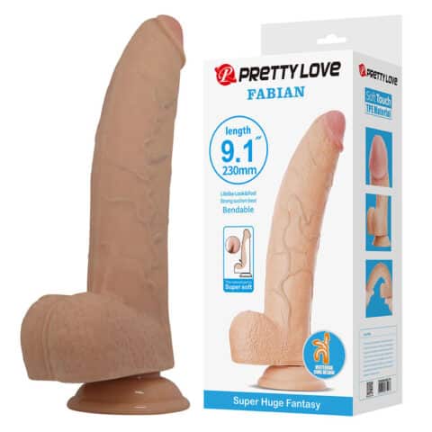 Godemichet fabian flexible avec ventouse chair — PRETTY LOVE