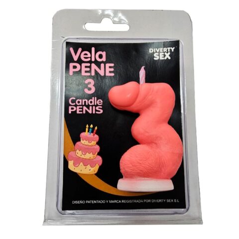 Diablo picante - bougie pénis en forme de chiffre 3 rose