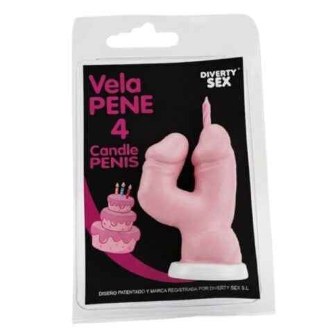Diablo picante - bougie pénis en forme de chiffre 4 rose