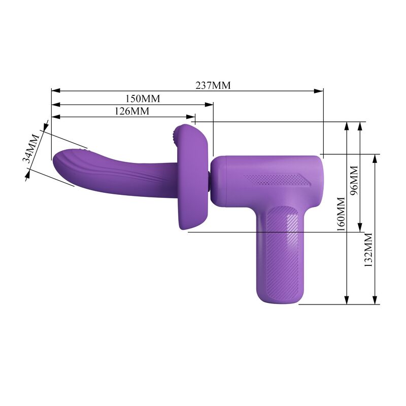 Pistolet de massage vito à poussée 5 modes violet — PRETTY LOVE, vue 10