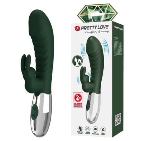 Vibrateur lapin coquin 30 fonctions rechargeable USB vert — PRETTY LOVE