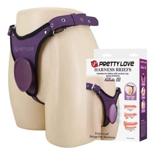 Culotte harnais universelle à bretelles violette et noire — PRETTY LOVE, vue 2