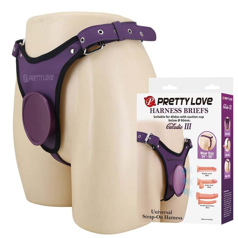 Culotte harnais universelle à bretelles violette et noire — PRETTY LOVE, vue 2