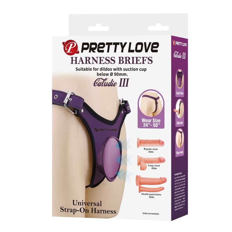 Culotte harnais universelle à bretelles violette et noire — PRETTY LOVE, vue 6