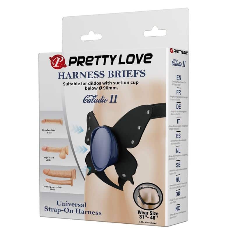 Slip harnais universel à bretelles noires et bleues — PRETTY LOVE, vue 2
