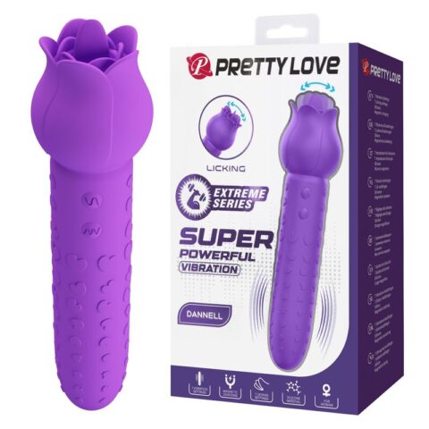 Vibrateur stimulateur oral et clitorial rechargeable dannell violet — PRETTY LOVE, vue 14