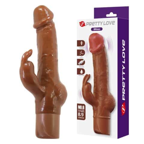 Ellison vibrateur lapin réaliste 22,6 CM Ø 4,2 CM marron — PRETTY LOVE
