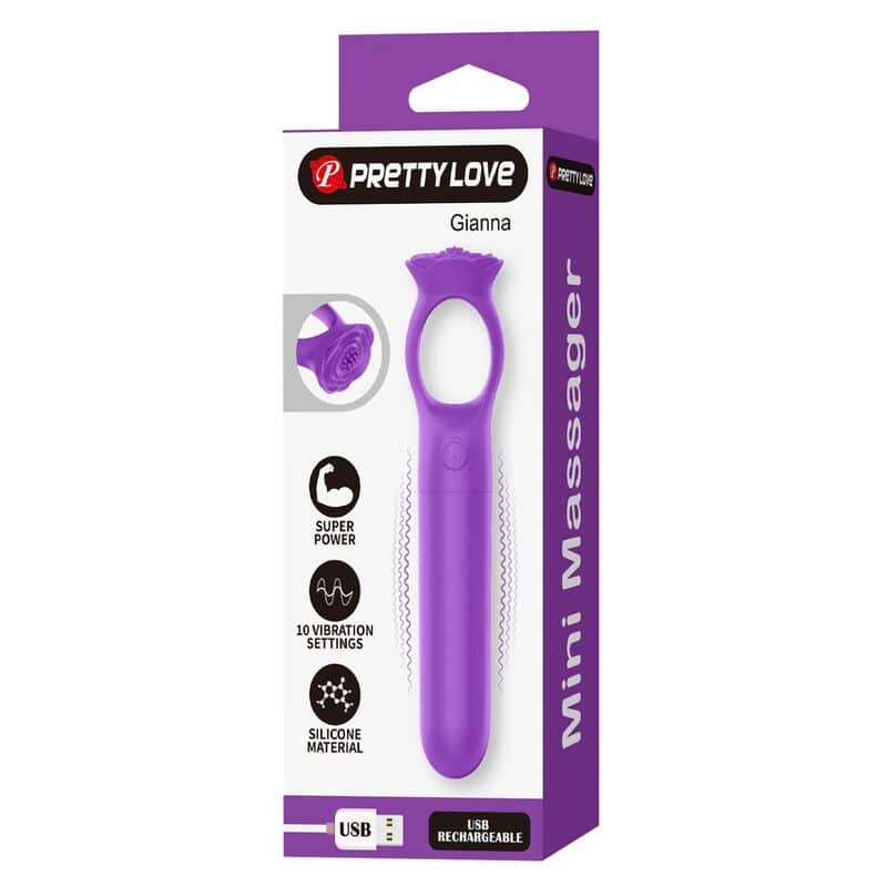 Giana mini-vibrateur masseur rechargeable violet — PRETTY LOVE, vue 3