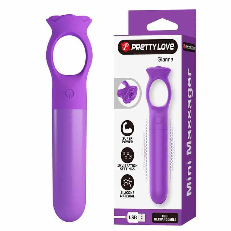 Giana mini-vibrateur masseur rechargeable violet — PRETTY LOVE