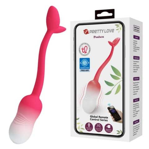 Å'uf vibrant contrã”lable par application pulsen 12 fonctions rechargeable par USB rose
