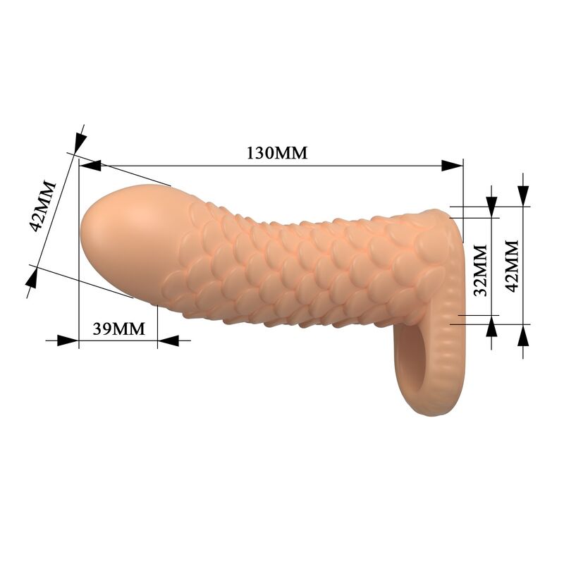 Manchon d'extension pénienne nesmith 13 CM Ø 3,8 CM naturel — PRETTY LOVE, vue 6