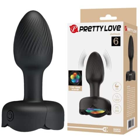Plug anal vibrant rechargeable 10 modes noir — PRETTY LOVE