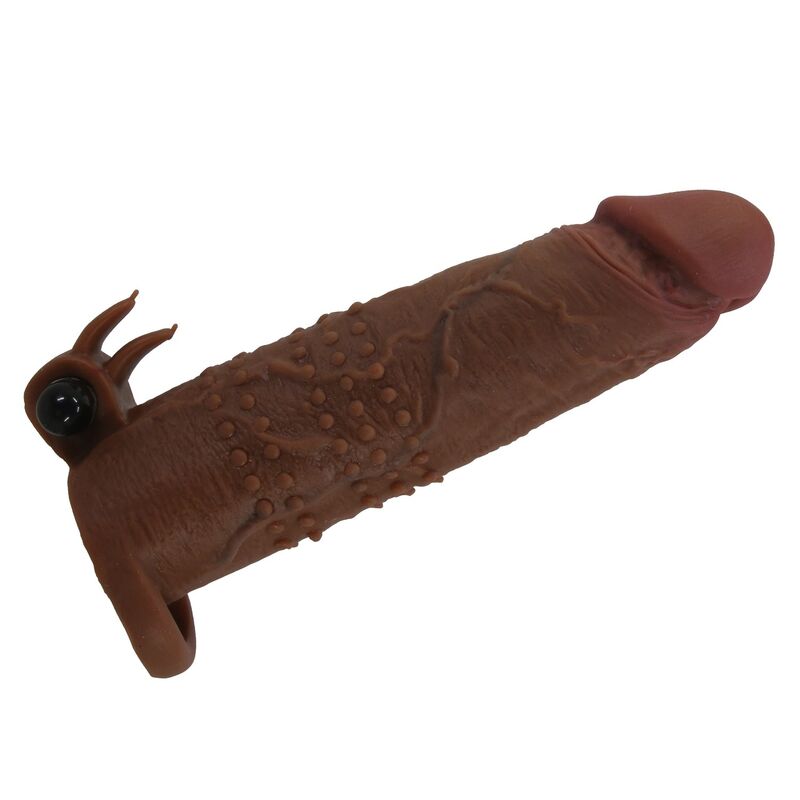 Manchon vibrant pour pénis quillon 20 CM Ø 4 CM marron — PRETTY LOVE, vue 4