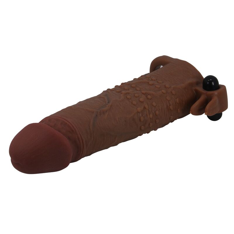 Manchon vibrant pour pénis quillon 20 CM Ø 4 CM marron — PRETTY LOVE, vue 5