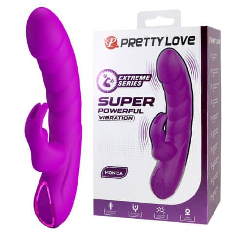 Monica vibrateur rechargeable à double stimulation point G et clitorial violet — PRETTY LOVE