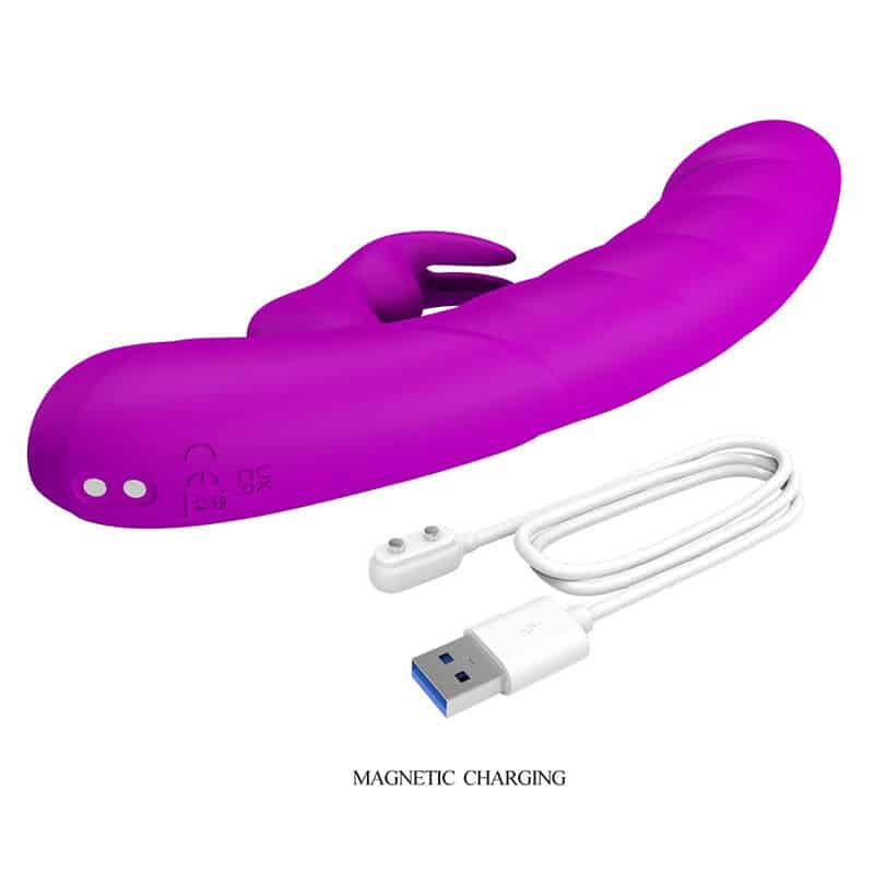 Monica vibrateur rechargeable à double stimulation point G et clitorial violet — PRETTY LOVE, vue 9