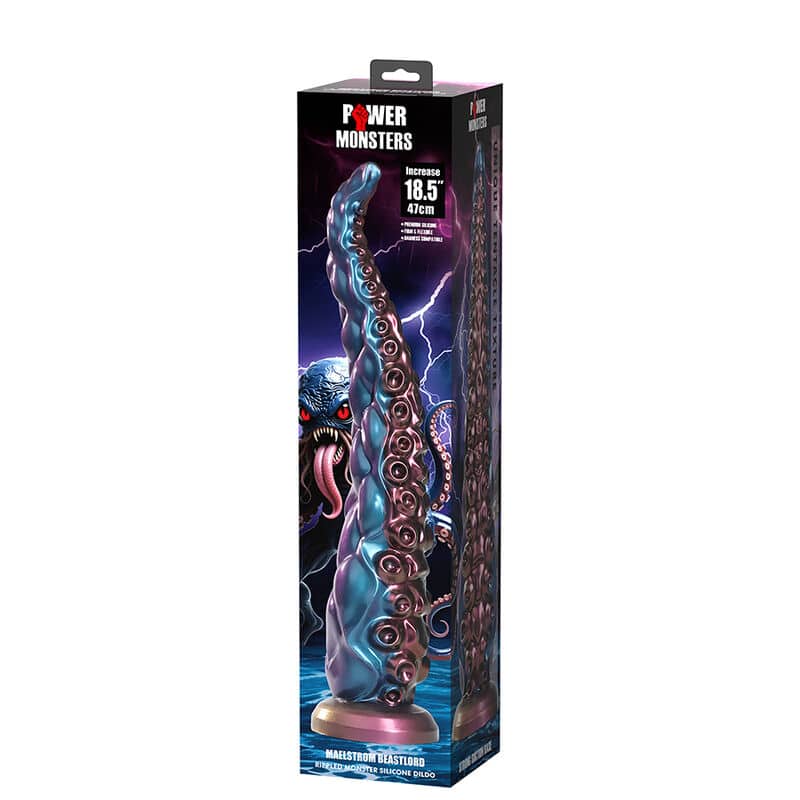 Godemiché en silicone tricolore fantaisie à tentacules abyssaux 46 CM Ø 7 CM – Image 2