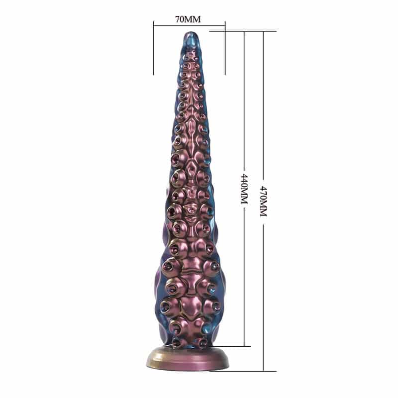 Godemiché en silicone tricolore fantaisie à tentacules abyssaux 46 CM Ø 7 CM – Image 6