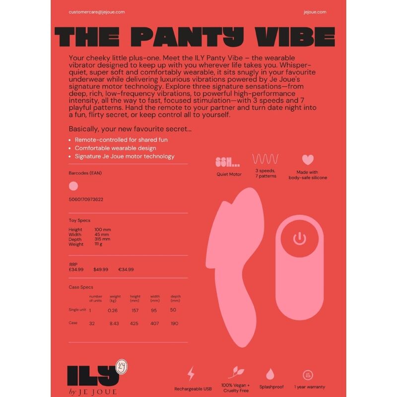 JE joue - ILY panty vibe vibrateur intime à télécommande, vue 15