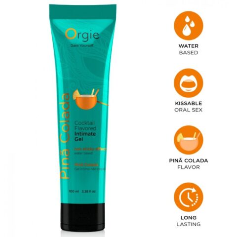 Orgie - tube de lubrification cocktail piña colada gel intime à base de EAU 100 ML