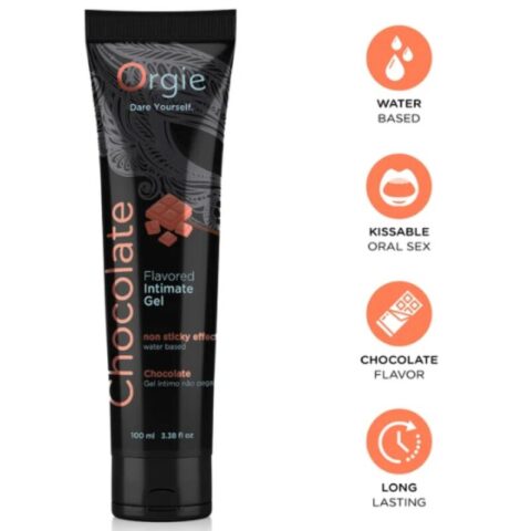Orgie - tube de lubrifiant chocolat gel intime à base de EAU 100 ML