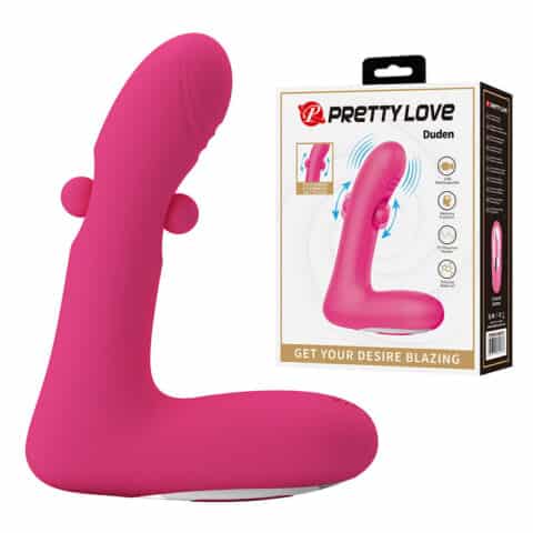 Duden vibrateur en silicone rechargeable 12 modes de vibration et 3 modes de bascule rose — PRETTY LOVE, vue 16