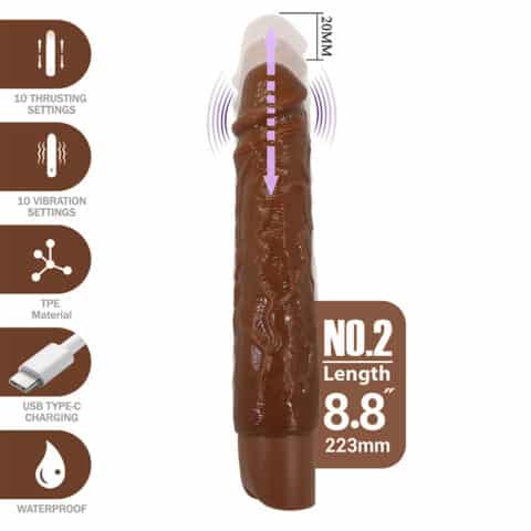 Kessler godemichet vibrant réaliste avec 10 modes de vibration et 10 énergie, 22 CM, marron