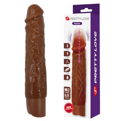 Kessler godemichet vibrant réaliste avec 10 modes de vibration et 10 énergie, 22 CM, marron — PRETTY LOVE