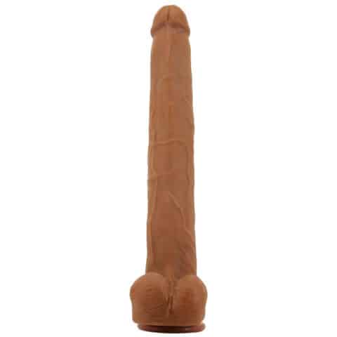 Viggo godemichet réaliste doux au toucher 36,5 CM marron
